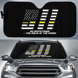 911 Dispatchers The Chaos Voice In The Dark Thin Yellow Line Car Auto Sun Shades 213003 - YourCarButBetter