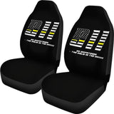 911 Dispatchers The Chaos Voice In The Dark Thin Yellow Line Car Seat Covers 213003 - YourCarButBetter