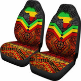 Africa Car Seat Covers - African Map And Patterns - 105905 - YourCarButBetter