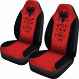 Albania Car Seat Covers - Albania Keep Calm And Drive On 6 163730 - YourCarButBetter