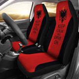 Albania Car Seat Covers - Albania Keep Calm And Drive On 6 163730 - YourCarButBetter