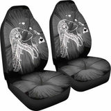 Alohawaii Car Seat Covers - Hawaii Hula Girl Hibiscus Map White - 232125 - YourCarButBetter