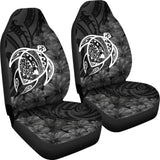 Alohawaii Car Seat Covers - Hawaii Turtle Map Hibiscus Poly White - New Awesome 091114 - YourCarButBetter