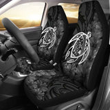 Alohawaii Car Seat Covers - Hawaii Turtle Map Hibiscus Poly White - New Awesome 091114 - YourCarButBetter