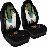 Alpaca Car Seat Covers Boho Hippie Design With Cactus And Flowers 105905 - YourCarButBetter