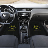 Amazing Alert Black and Yellow Biohazard Car Floor Mats 211401 - YourCarButBetter