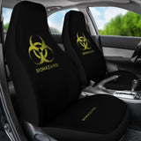 Amazing Alert Black and Yellow Biohazard Car Seat Covers 211401 - YourCarButBetter
