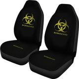 Amazing Alert Black and Yellow Biohazard Car Seat Covers 211401 - YourCarButBetter