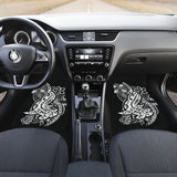 Amazing Black and White Hawaiian Polynesian Shark Tattoo Car Floor Mats 211405 - YourCarButBetter