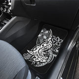 Amazing Black and White Hawaiian Polynesian Shark Tattoo Car Floor Mats 211405 - YourCarButBetter