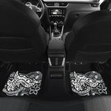 Amazing Black and White Hawaiian Polynesian Shark Tattoo Car Floor Mats 211405 - YourCarButBetter
