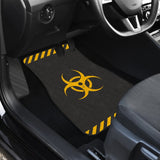 Amazing Black and Yellow Biohazard Car Floor Mats 211401 - YourCarButBetter