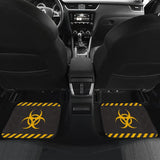 Amazing Black and Yellow Biohazard Car Floor Mats 211401 - YourCarButBetter