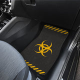 Amazing Black and Yellow Biohazard Car Floor Mats 211401 - YourCarButBetter