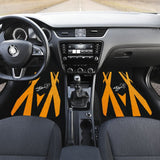 Amazing Black Orange Horse Mustang Custom Metallic Style Printed Car Floor Mats 211407 - YourCarButBetter