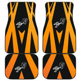 Amazing Black Orange Horse Mustang Custom Metallic Style Printed Car Floor Mats 211407 - YourCarButBetter