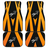 Amazing Black Orange Horse Mustang Custom Metallic Style Printed Car Floor Mats 211407 - YourCarButBetter