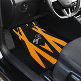 Amazing Black Orange Horse Mustang Custom Metallic Style Printed Car Floor Mats 211407 - YourCarButBetter