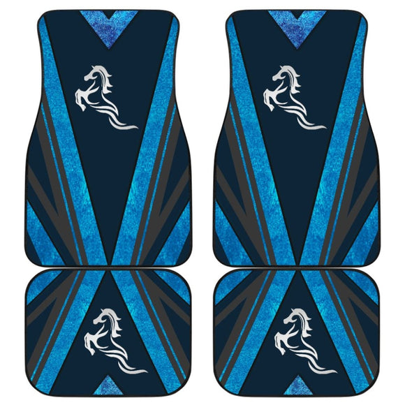 Amazing Blue Horse Mustang Metallic Style Printed Car Accessories Car Floor Mats 211407 - YourCarButBetter