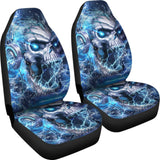 Amazing Blue Music Headphone Gothic Skull Car Seat Covers 211804 - YourCarButBetter