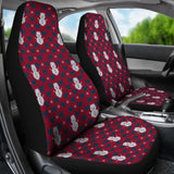Amazing Blue Red Ugly Christmas Snowman Pattern Car Seat Covers 211903 - YourCarButBetter