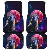 Amazing Galaxy Wolf And Red Moon Car Floor Mats 212203 - YourCarButBetter