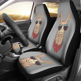 Amazing Gift Idea Llama Wear Glasses Printed Car Seat Covers 212403 - YourCarButBetter