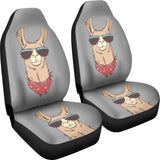 Amazing Gift Idea Llama Wear Glasses Printed Car Seat Covers 212403 - YourCarButBetter