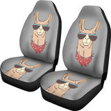 Amazing Gift Idea Llama Wear Glasses Printed Car Seat Covers 212403 - YourCarButBetter
