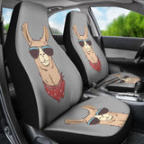 Amazing Gift Idea Llama Wear Glasses Printed Car Seat Covers 212403 - YourCarButBetter