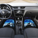 Amazing Gift Ideas Blue Full Moon Wolf Howling Car Floor Mats 211701 - YourCarButBetter