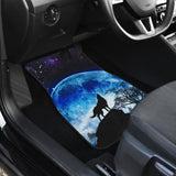 Amazing Gift Ideas Blue Full Moon Wolf Howling Car Floor Mats 211701 - YourCarButBetter