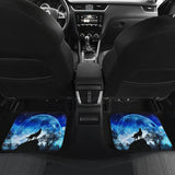 Amazing Gift Ideas Blue Full Moon Wolf Howling Car Floor Mats 211701 - YourCarButBetter
