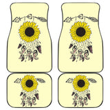 Amazing Gift Ideas Sunflower Native American Pattern Light Yellow Background Car Floor Mats 212204 - YourCarButBetter