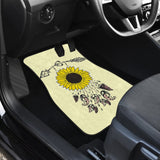 Amazing Gift Ideas Sunflower Native American Pattern Light Yellow Background Car Floor Mats 212204 - YourCarButBetter