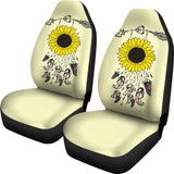 Amazing Gift Ideas Sunflower Native American Pattern Light Yellow Background Car Seat Covers 212204 - YourCarButBetter