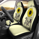 Amazing Gift Ideas Sunflower Native American Pattern Light Yellow Background Car Seat Covers 212204 - YourCarButBetter