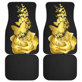 Amazing Golden Rose and Butterfly Car Floor Mats 210902 - YourCarButBetter