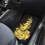 Amazing Golden Rose and Butterfly Car Floor Mats 210902 - YourCarButBetter