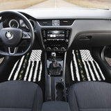 Amazing Green American Flag Black And White Car Floor Mats 211803 - YourCarButBetter