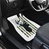 Amazing Green American Flag Deer Hunting Car Floor Mats 211803 - YourCarButBetter