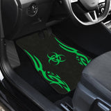 Amazing Green Biohazard Car Floor Mats 211401 - YourCarButBetter