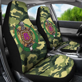 Amazing Green Camouflage Omega Psi Phi Car Seat Covers 211706 - YourCarButBetter