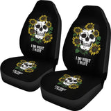 Amazing I Do What I Want Skull Sunflower Car Seat Covers 212004 - YourCarButBetter