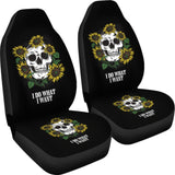 Amazing I Do What I Want Skull Sunflower Car Seat Covers 212004 - YourCarButBetter
