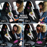 Amazing Llama Chalky Style Black Flowers Car Seat Covers Custom 1 211001 - YourCarButBetter