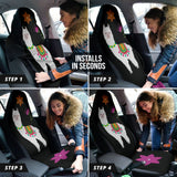 Amazing Llama Chalky Style Black Flowers Car Seat Covers Custom 2 211001 - YourCarButBetter