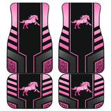 Amazing Pink Black Horse Mustang Custom Metallic Style Printed Car Floor Mats 211901 - YourCarButBetter