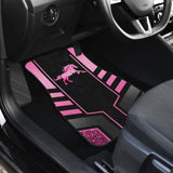 Amazing Pink Black Horse Mustang Custom Metallic Style Printed Car Floor Mats 211901 - YourCarButBetter