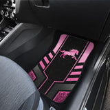 Amazing Pink Black Horse Mustang Custom Metallic Style Printed Car Floor Mats 211901 - YourCarButBetter